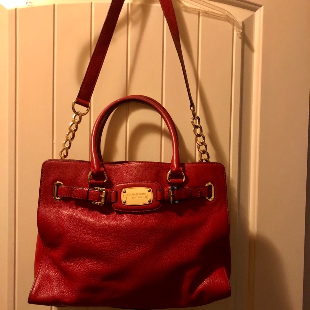 Red Michael Kors purse